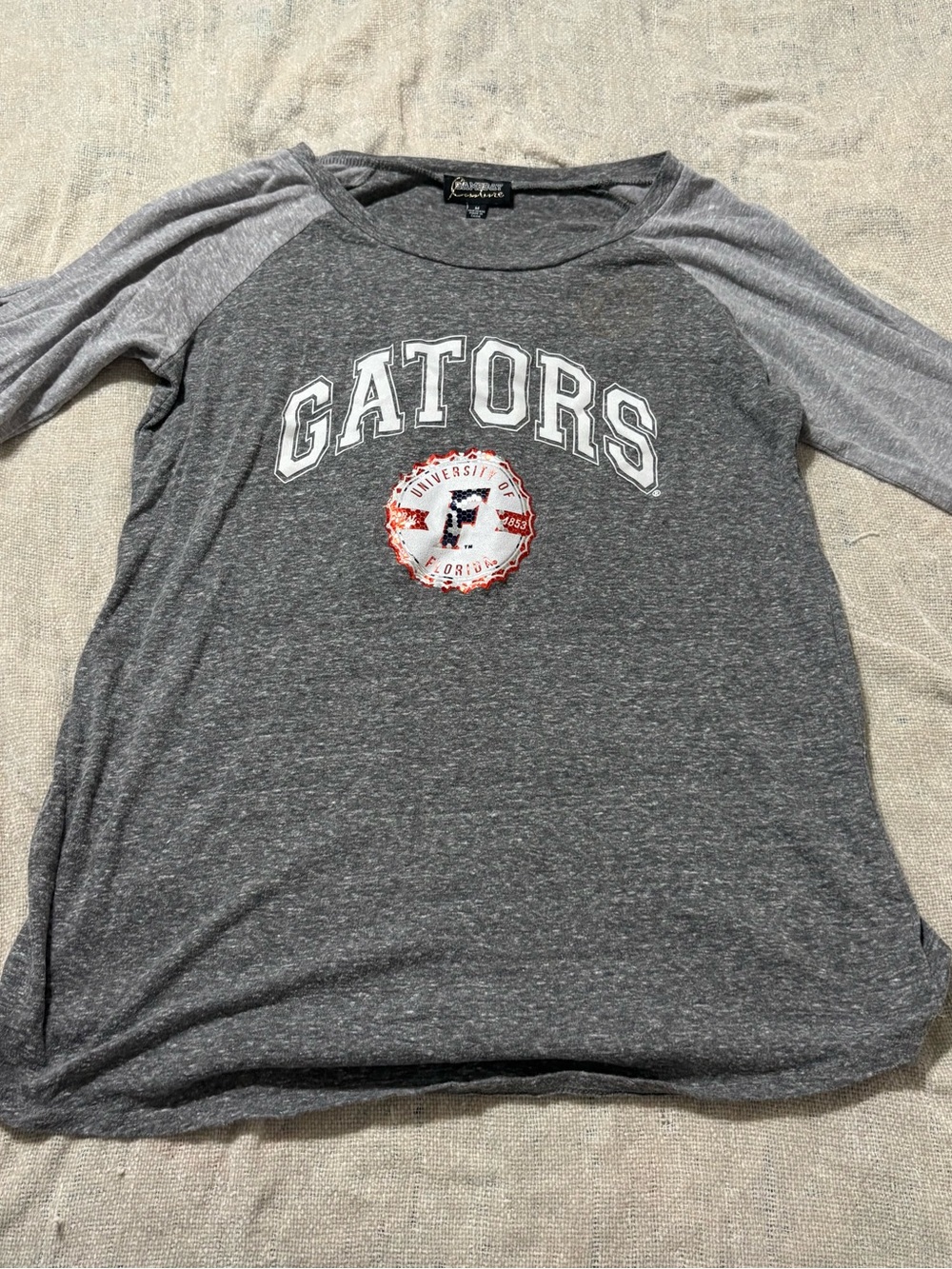Women's Gray Gators Raglan Crewneck Tee